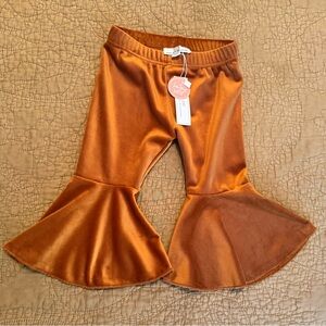 Bailey’s Blossoms Velvet Camel Bellbottoms 9-12m